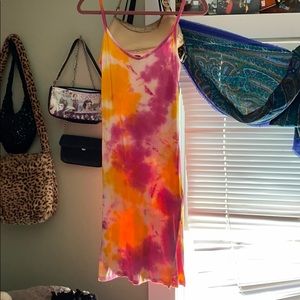 Tie dye spaghetti strap dress